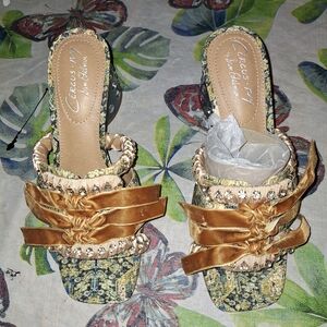 NWT SAM EDELMAN CIRCUS NY VERA MULES SZ 9 OCEAN SAPHIRE 2.75 In Heel
